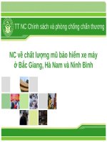 NC về chất lượng mũ bảo hiểm xe máy ở Bắc Giang, Hà Nam và Ninh Bình