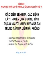 Đặc Điểm Bệnh Da, Các Bệnh Lây Truyền Qua Đường Tình Dục Ở Người Nhiễm Hiv/Aids Tại Trung Tâm Da Liễu Hải Phòng