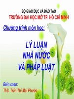 Chương trình môn học: LÝ LUẬN NHÀ NƯỚC VÀ PHÁP LUẬT