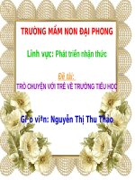 Đề tài TRÒ CHUYỆN VỚI TRẺ VỀ TRƯỜNG TIỂU HỌC