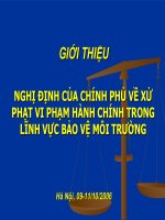 Nghị định của chính phủ về xử phạt vi phạm hành chính trong lĩnh vực bảo vệ môi trường