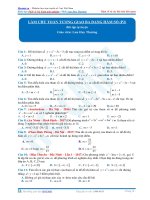 LÀM CHỦ TOÁN TƯƠNG GIAO BA DẠNG HÀM SỐ (P1)  Bài tập tự luyện  Giáo viên: Lưu Huy Thưởng  