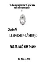 CHUYÊN ĐỀ LEADERSHIP- LÃNH ĐẠO