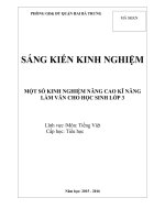 SKKN một số kinh nghiệm nâng cao  kĩ năng làm văn cho học sinh lớp 3 