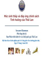 Mức sinh thấp và đáp ứng chính sách Tình huống của Thái Lan