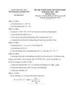 ĐỀ THI VÀO 10 THPT MÔN TOÁN TỈNH PHÚ THỌ 2016 2017 