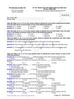 đề thi minh họa môn Tiếng Anh của Bộ Giáo dục và Đào tạo lần 2 năm 2017