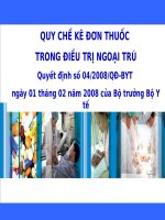 QUY CHẾ KÊ ĐƠN THUỐC TRONG ĐIỀU TRỊ NGOẠI TRÚ