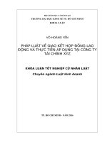 PHÁP LUẬT VỀ GIAO KẾT HỢP ĐỒNG LAO ĐỘNG VÀ THỰC TIỄN ÁP DỤNG TẠI CÔNG TY TÀI CHÍNH XYZ