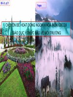 Chuyên Đề Hoạt Động Ngoại Khóa Môn GDCD9 Giáo Dục Ý Thức Bảo Vệ Môi Trường