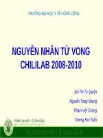 NGUYÊN NHÂN TỬ VONG CHILILAB 2008-2010