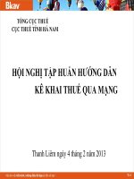 HỘI NGHỊ TẬP HUẤN HƯỚNG DẪN    KÊ KHAI THUẾ QUA MẠNG