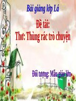 Bài giảng điện tử mầm non đề tài Con vật làm từ hoa, lá (lớp Lá)