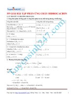 Phương pháp giải bài tập đốt cháy hidrocacbon Nang cao - Hoá 9