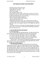 KẾ HOẠCH GIANG DAY BO MON 