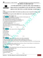 HỆ THỐNG câu hỏi   CHINH PHỤC lí THUYẾT môn SINH học