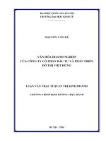 Văn hóa doanh nghiệp của công ty cổ phần đầu tư và phát triển đô thị việt hưng 