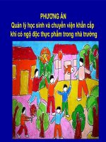 PHƯƠNG ÁN Quản lý học sinh và chuyển viện khẩn cấp khi có ngộ độc thực phẩm trong nhà trường