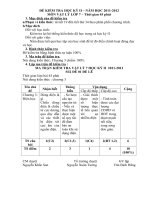 MA TRẬN đề KIỂM TRA học kỳ II LY 7 2011 2012 dề 1 lẽ 