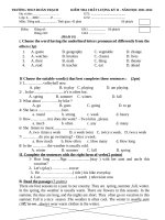 đề kiểm tra học kì 2 môn tiếng anh 6 