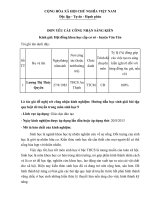 Đơn yêu cầu công nhận sáng kiến 