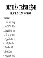 Bệnh án trình bệnh CƠ XƯƠNG KHỚP - CLB NỘI KHOA