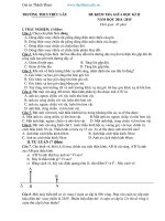 Đề và đáp án kiểm tra giữa học kì 2 Vật lí 9 chi tiết