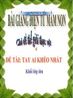 Bài giảng điện tử mầm non đề tài Tay ai khéo nhất (lớp Lá)