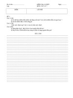 Đề kiểm tra 15 phút lý 7 học kì 2 