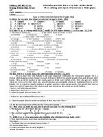 Đề kiểm tra học kì 2 môn tiếng anh 8 