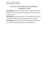 Đề thi lí thuyết hội giảng cấp trường năm học 2016   2017 