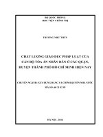 CHẤT LƯỢNG GIÁO DỤC PHÁP LUẬT CỦA  CÁN BỘ TÒA ÁN NHÂN DÂN Ở CÁC QUẬN, HUYỆN THÀNH PHỐ HỒ CHÍ MINH HIỆN NAY