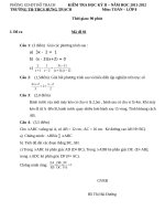 Đề kiểm tra học kì 2 môn toán 8 