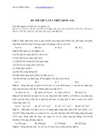 đề thi thử thpt quốc gia 2017 môn Hoá lần 9