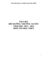 Tài liệu Bồi dưỡng Thường Xuyên Tin học THPT Phần 1