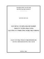 Xây dựng văn hóa doanh nghiệp theo tư tưởng phật giáo tại công ty TNHH công nghệ thụy phong 