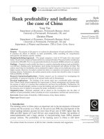 Bank profitability and inflation the case of china