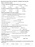 Đề thi thử vào lớp 10 THPT môn tiếng anh