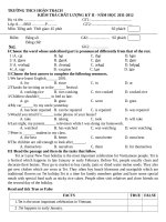 đề kiểm tra học kì 2 môn tiếng anh 8 