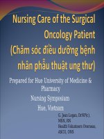 BÀI GIẢNG Chăm sóc điều dưỡng bệnh nhân phẫu thuật ung thư
