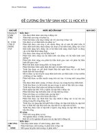 Đề cương ôn tập học kì 2 môn sinh 11