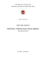 Tập bài giảng phương trình đạo hàm riêng 