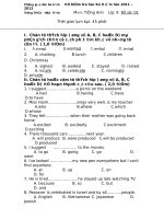 Đề kiểm tra học kì 2 môn tiếng anh 9 