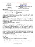 Đề và đáp án HSG Hoá 9TRiệu Sơn 20122013