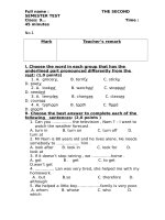 đề kiểm tra học kì 2 môn tiếng anh lớp 9 