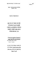 Quản lý nhà nước về đào tạo nghề cho lao động nông thôn tỉnh Hưng Yên