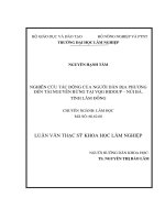 Nghiên cứu tác động của người dân địa phương đến tài nguyên rừng tại VQG BIDOUP   núi bà, tỉnh lâm đồng 