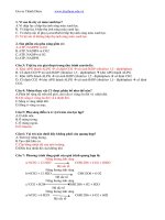 Câu hỏi trắc nghiệm sinh học 11