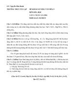 Đề và đáp án thi HSG Lớp 9 môn Hoá tháng 10 lần 2