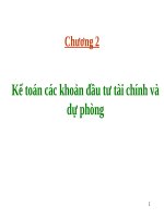 Bài giảng Kế toán các khoản đầu tư tài chính và dự phòng